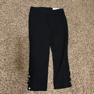 Soft Surroundings Straight Leg Capri pants PXS Petite Xtra Small 2P-4P Black NEW